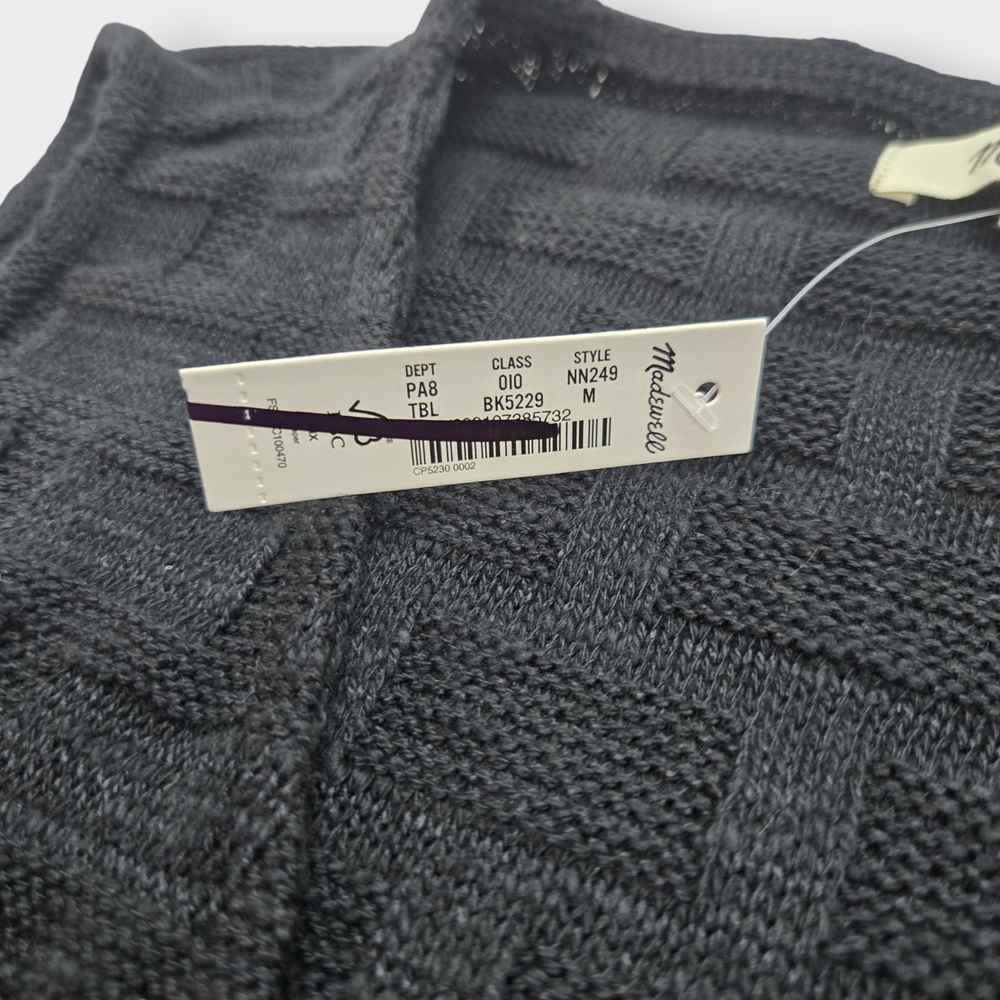 NWT Madewell Basketweave-Stitch Vest Black Textured Knit Tank Top Cropped Size M - Picture 8 of 14